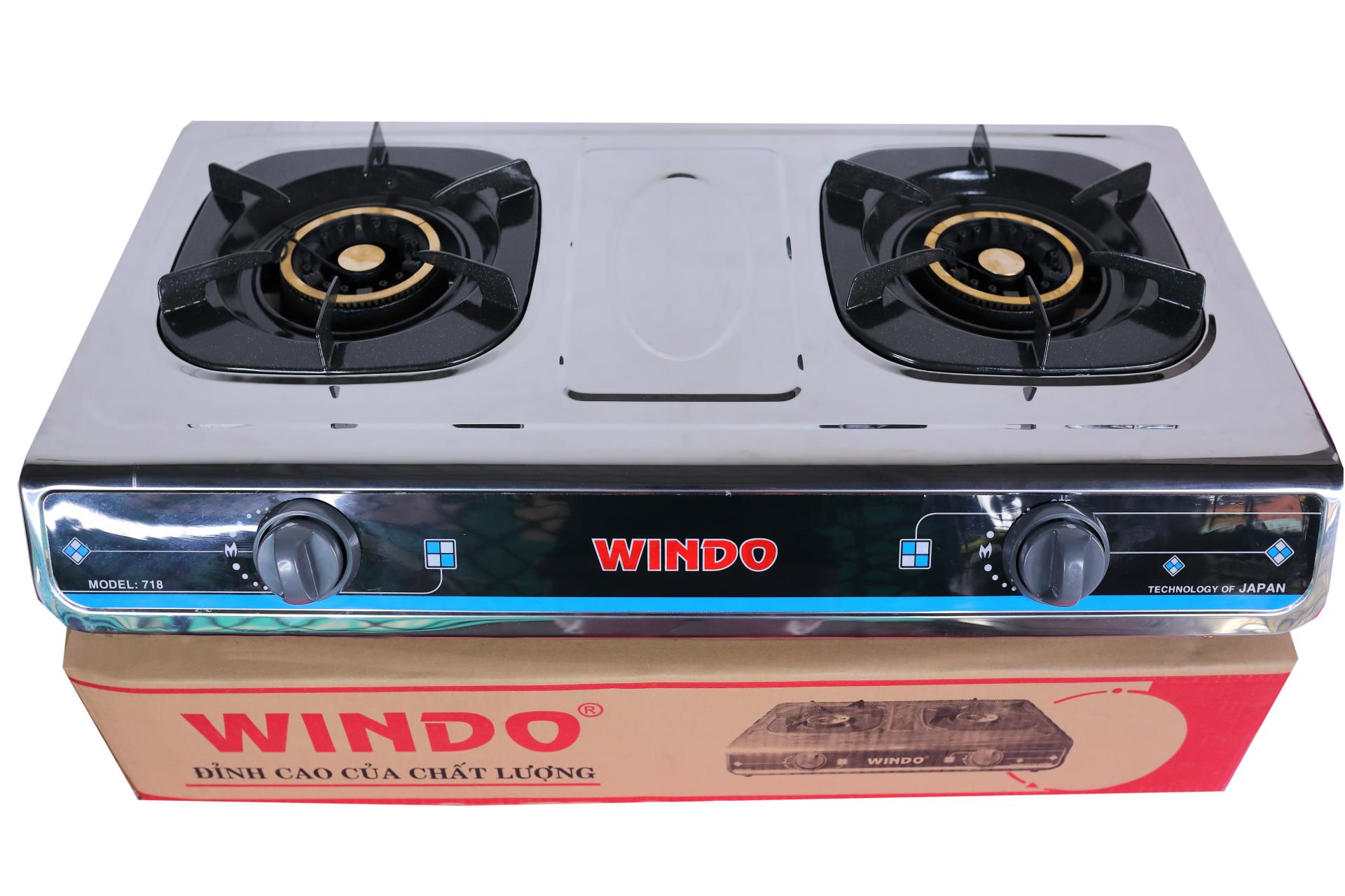 Bếp gas đôi mặt inox để bàn Windo 718B